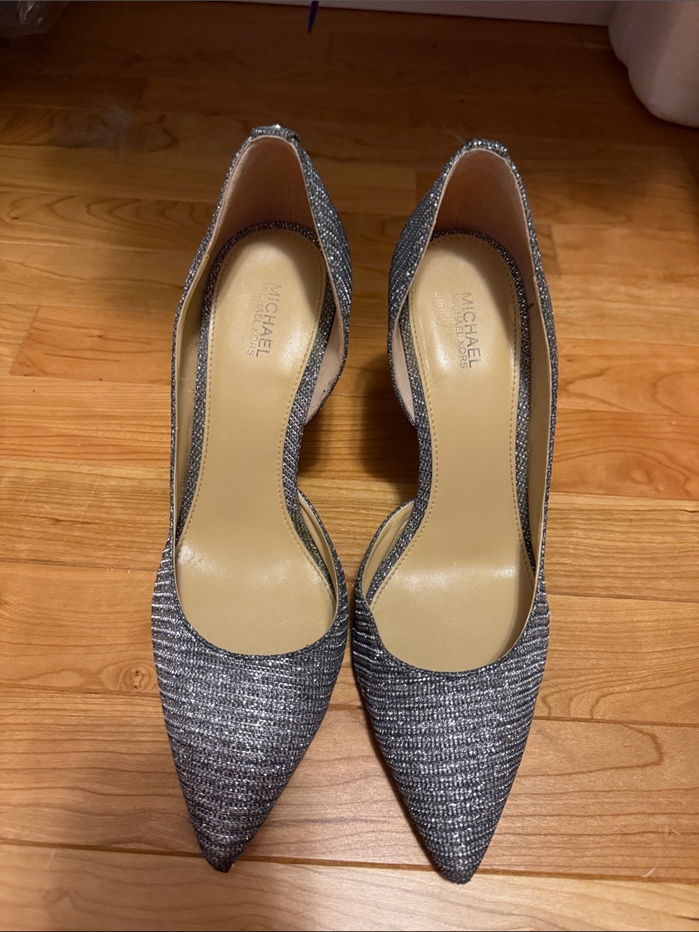Michael Kors Silver Pointed Toe D'Orsay Heels - 8.5
